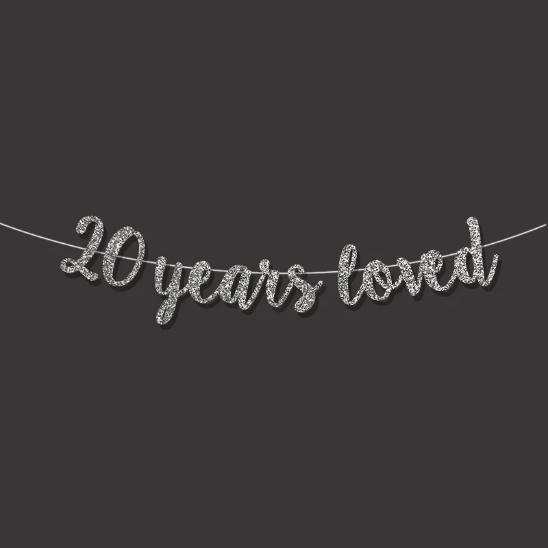 20 лет любимый баннер 20th с днем рождения украшение для золотой блестящий знак