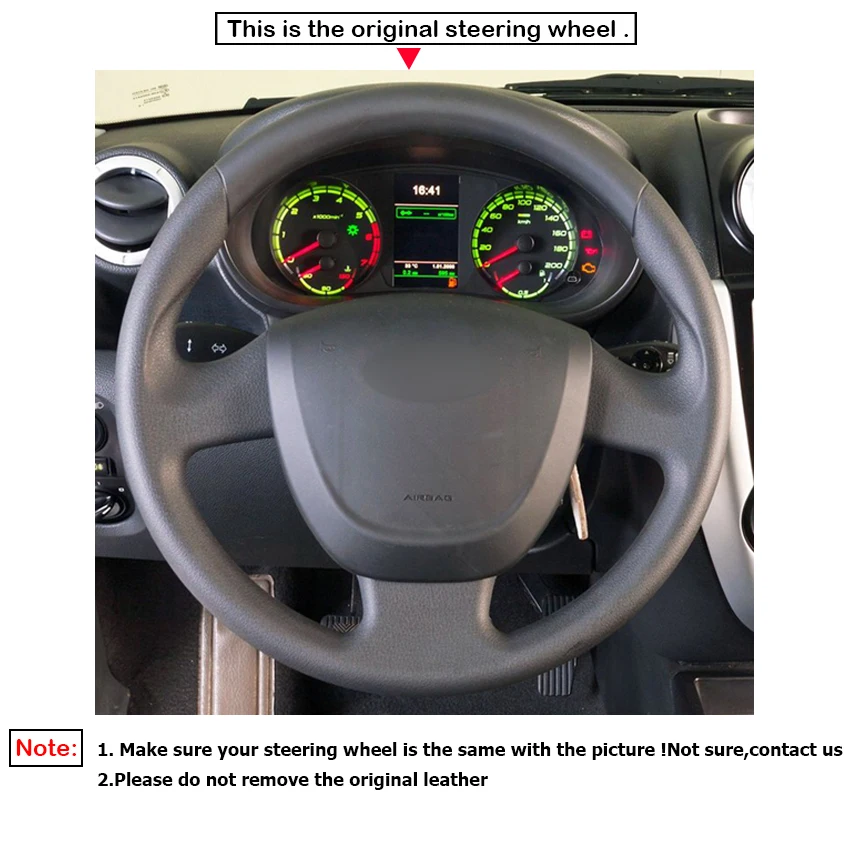 LQTENLEO черная искусственная кожа DIY ручной сшитый чехол рулевого колеса автомобиля для Lada Granta 2011