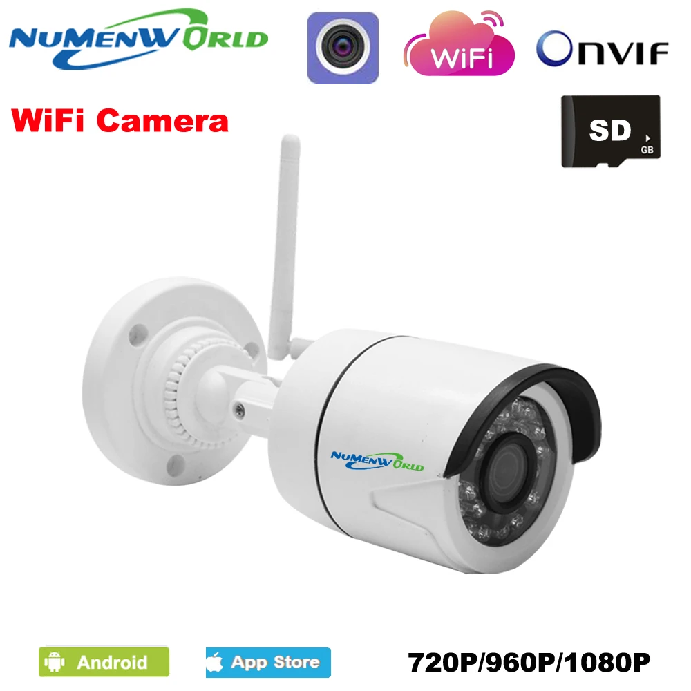 Мини Wi Fi IP камера 720/960/1080P HD P2P ONVIF 802.11b/G/N сетевая Проводная ИК наружная
