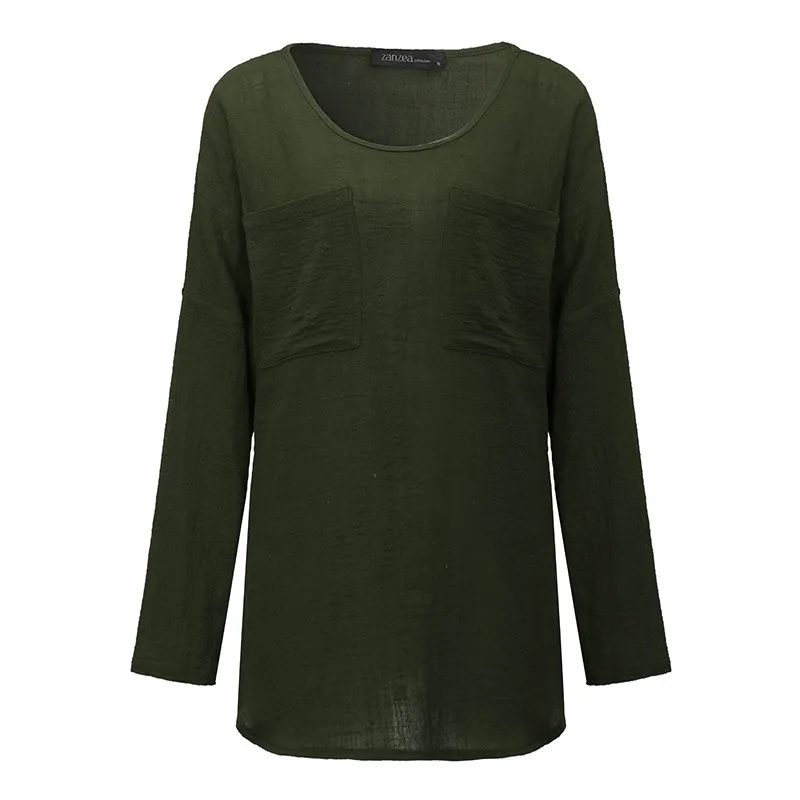 Green VONDA Одежда для беременных, блузки для беременных женщин,, повседневные свободные рубашки с длинными рукавами для беременных, большие размеры, однотонные топы выше размера d - Цвет: Green