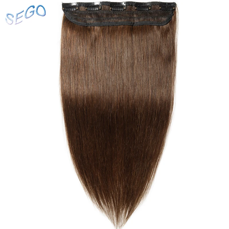 SEGO "-24" 40 г-60 г прямые человеческие волосы для наращивания на заколках чистый и фортепианный цвет волосы на заколках человеческие волосы для наращивания 1 p/w 5 клипов