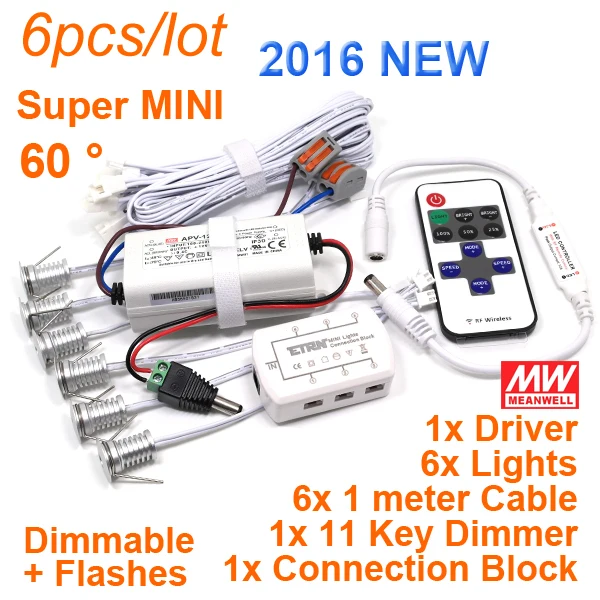 Мини светодиодный светильник с регулируемой яркостью 1 Вт 100лм/Вт 60D 13 мм витрина