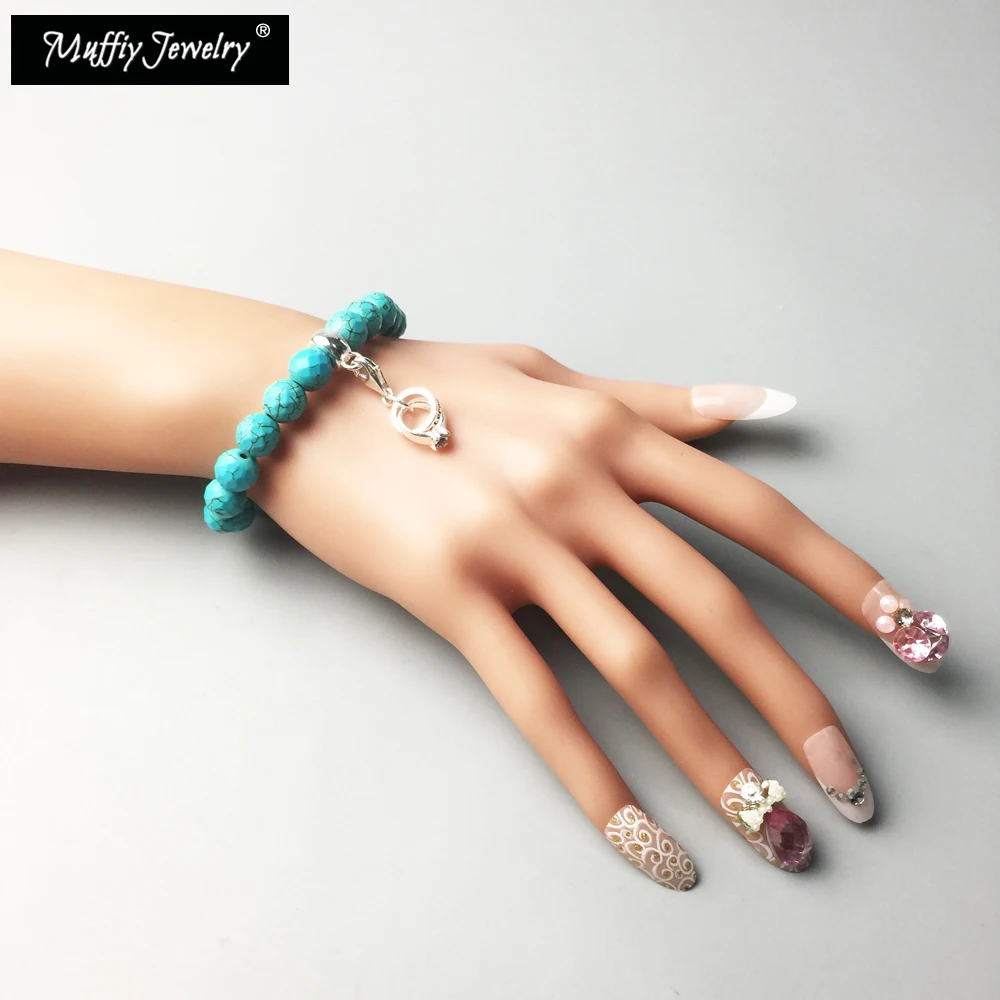 Женский браслет 10 мм очаровательный супер-сделка из серебра 2018 пробы ювелирный