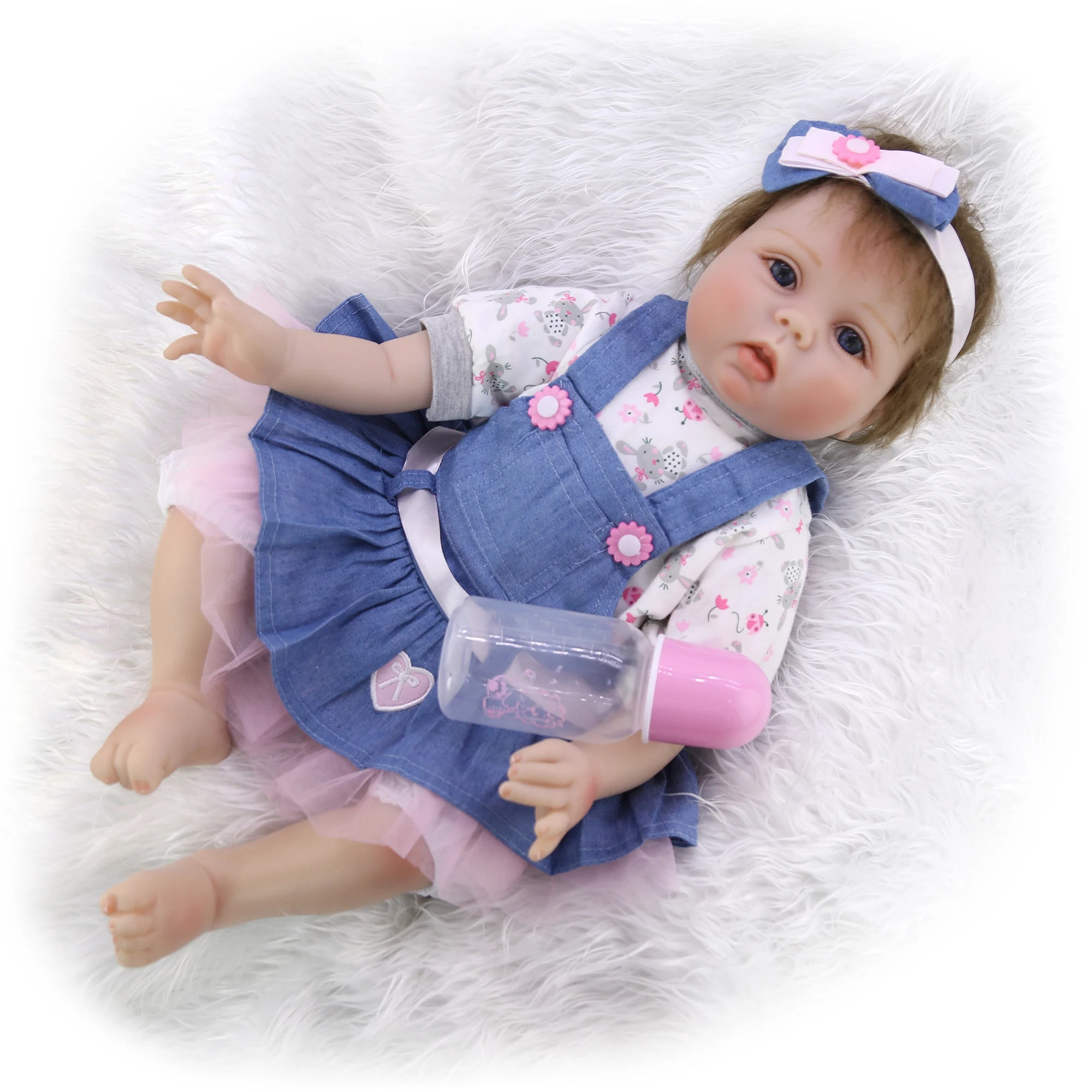 Реалистичная виниловая Кукла реборн с тканевым телом 22 дюйма 55 см детская