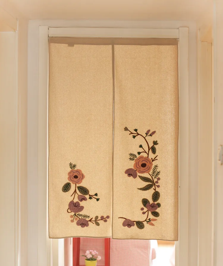 Хлопковые дверные занавески в японском стиле красивые цветы ручной работы чехлы
