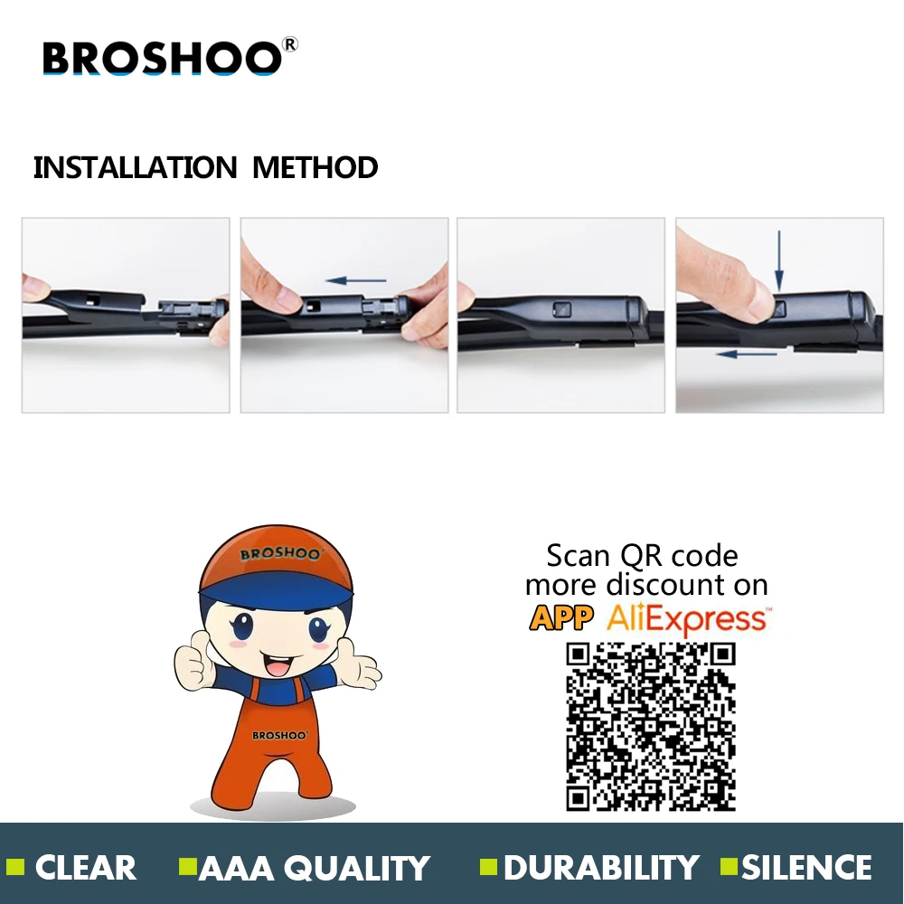 

BROSHOO Car Windscreen Wipers Blade For Buick GT&XT, 27+25Inch 1Pair Soft Rubber Windshield Wiper Blades Auto Accessories