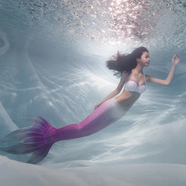 Хвост русалки взрослый с монофином для плавания 2 шт хвост костюм женщины девушки