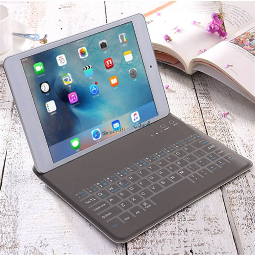 Ультратонкий беспроводной Bluetooth клавиатура из искусственной кожи чехол для iPad Pro 12,9 дюйма 12," планшет с кронштейном защитный