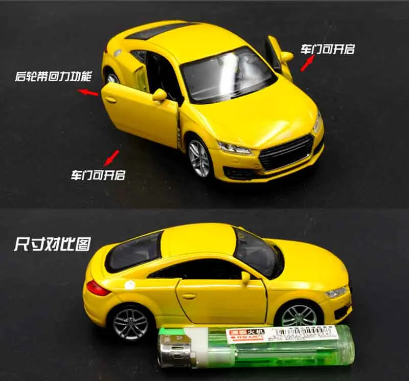 1:36 2010 TT Coupe Super Cars литье под давлением модель игрушки оттяните назад автомобиль
