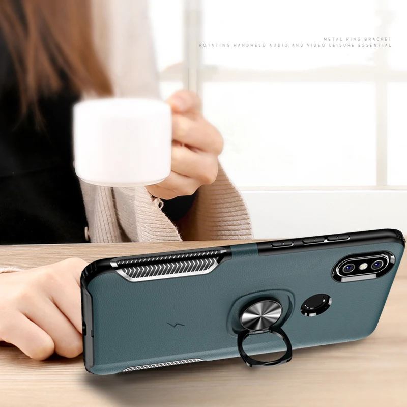 Металлическое кольцо с подставкой для автомобиля силиконовый чехол Redmi Note 8 Pro 8A 7 6