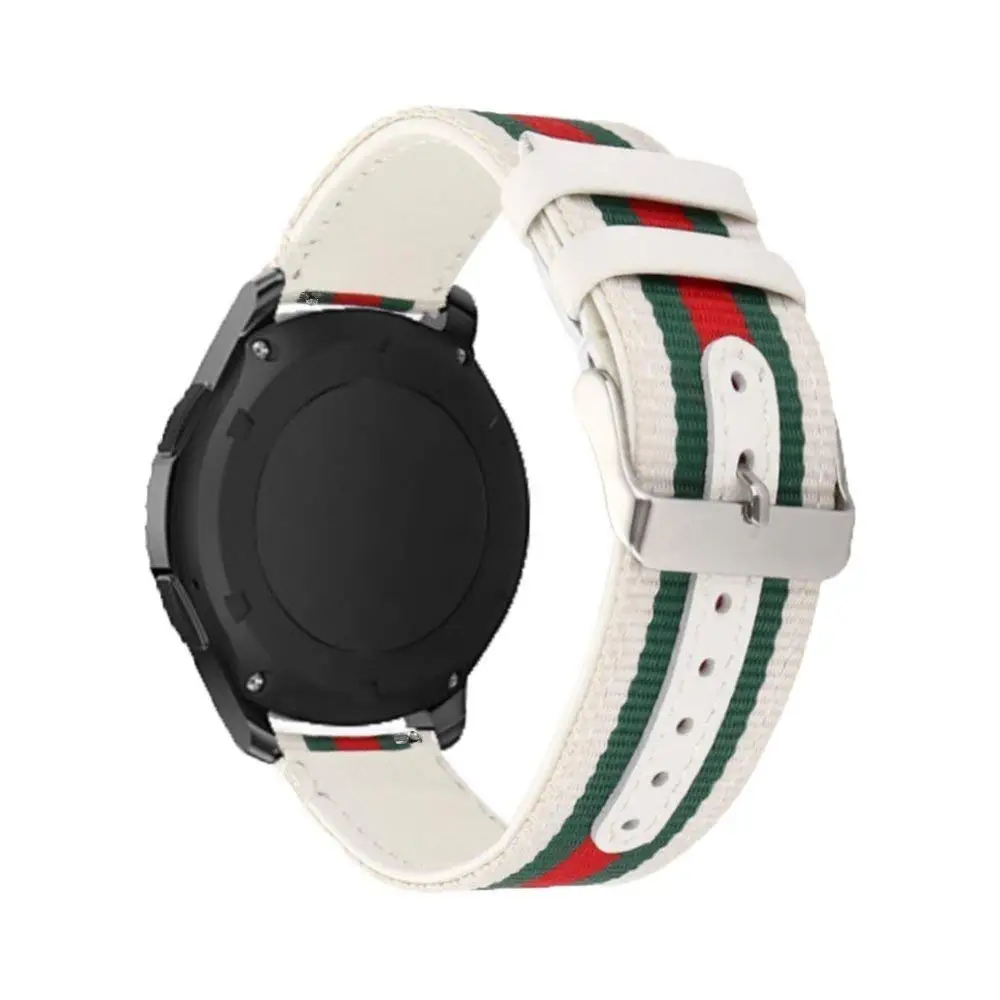 Difeini samsung Шестерни S3 Смотреть Band Frontier 22 мм нейлон Стиль кожаная Спортивная замена ремешок для белый|Ремешки