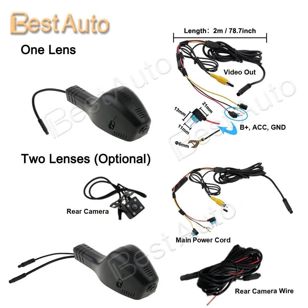 Автомобильная Wi Fi DVR камера для Volkswagen Magotan B8 2016/CC/Touran L/Bora/Golf/Passat Скрытая установка