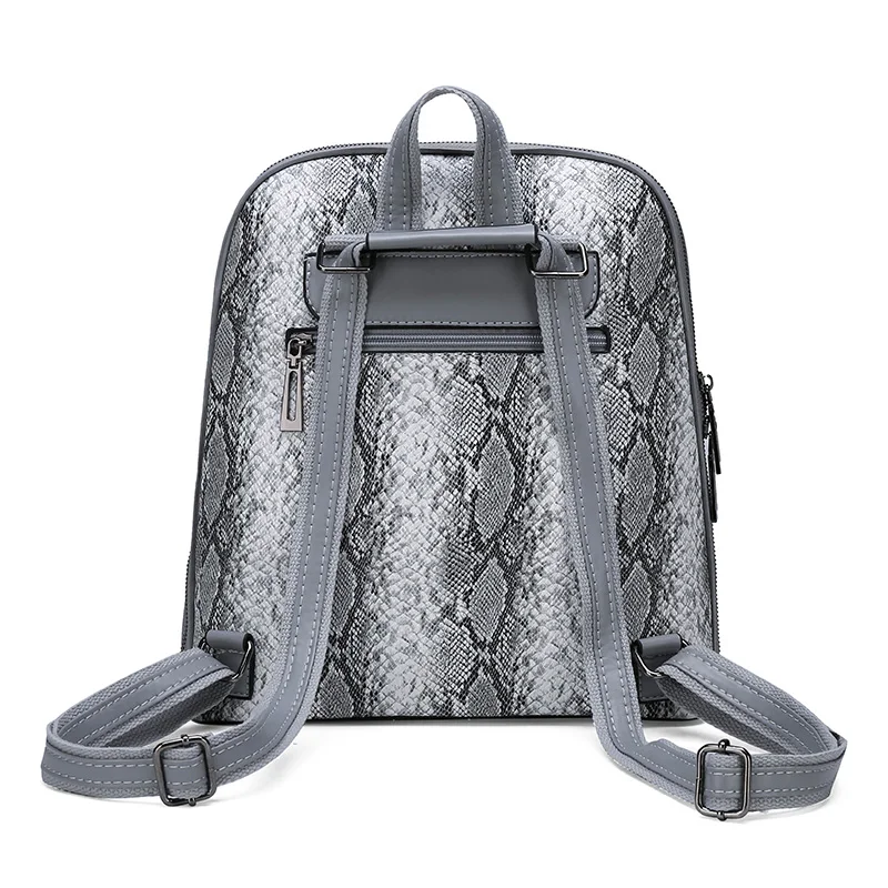 Роскошный рюкзак со змеиным принтом женская сумка кожаные рюкзаки высокого