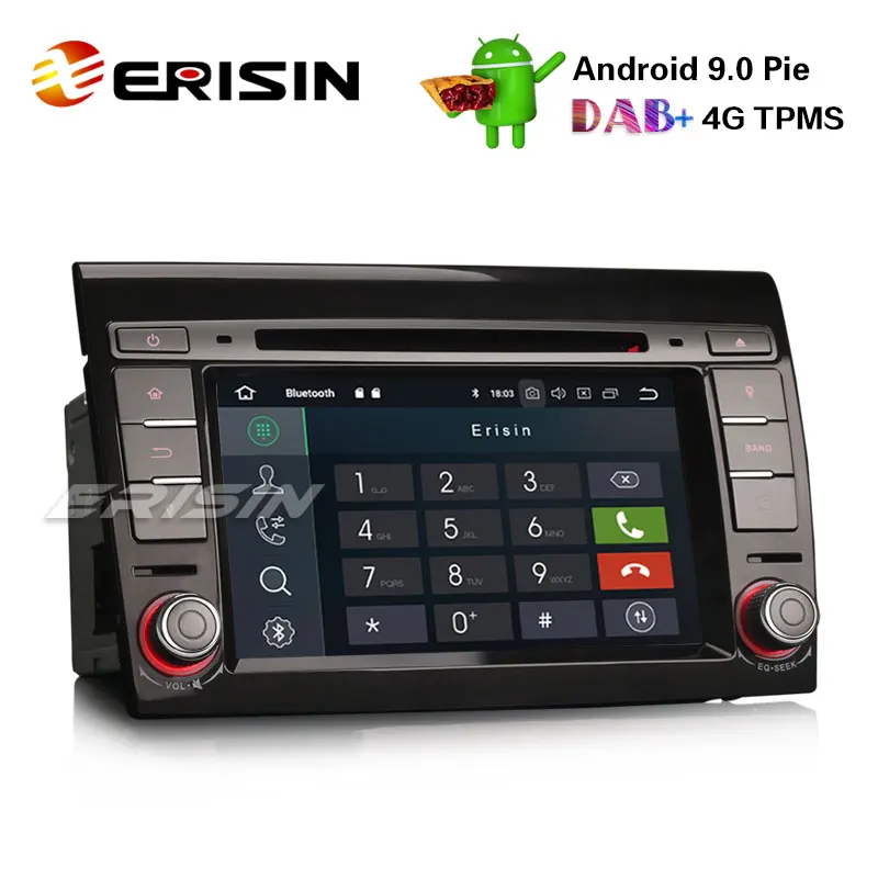 Erisin ES7971F " Android 9,0 автомобильный стерео gps Wifi SAT NAV DAB+ 4G DVR Canbus BT OBD для FIAT BRAVO