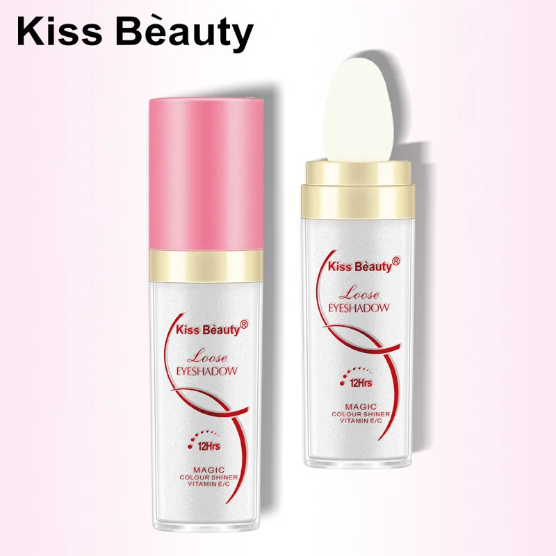 Блестящие тени для век Kissbeauty рассыпчатая пудра блестящие легкие в использовании
