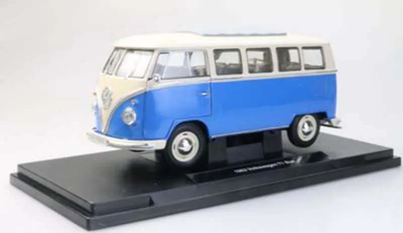 05 1:18 VW T1 Samba Van модель автобуса из сплава игрушечные машинки классические литые под давлением Машинки Игрушки для взрослых коллекция подарок - Цвет: 05
