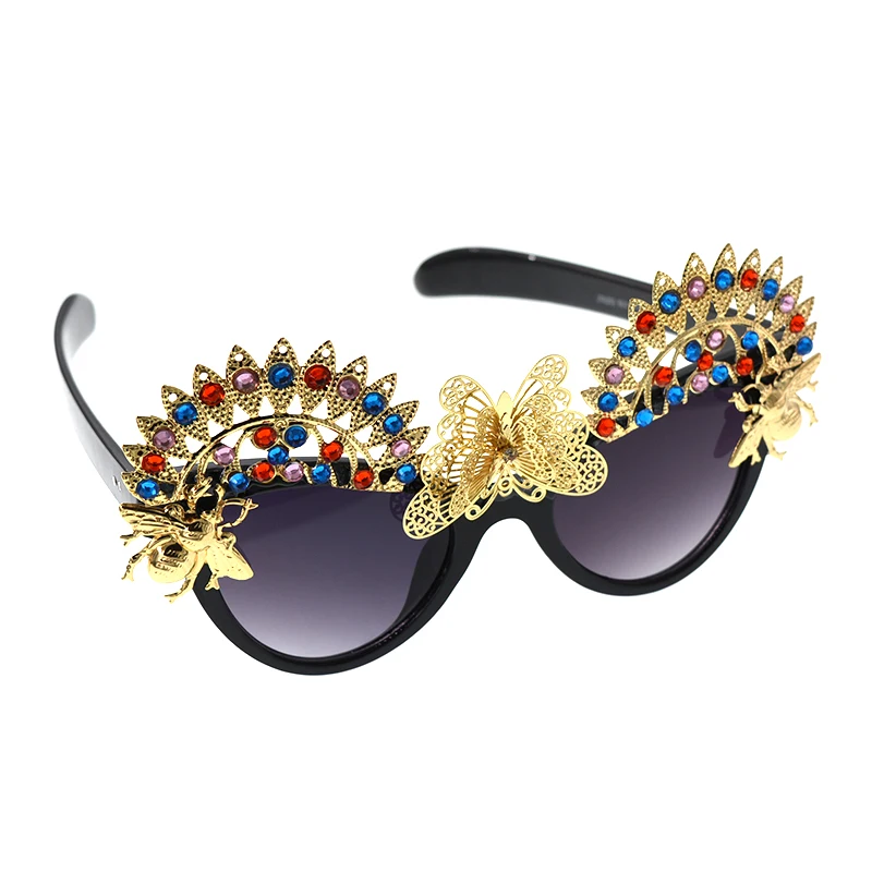 Солнцезащитные очки кошачий глаз в стиле ретро|rhinestone sunglasses|white sunglassesbrand sunglasses |