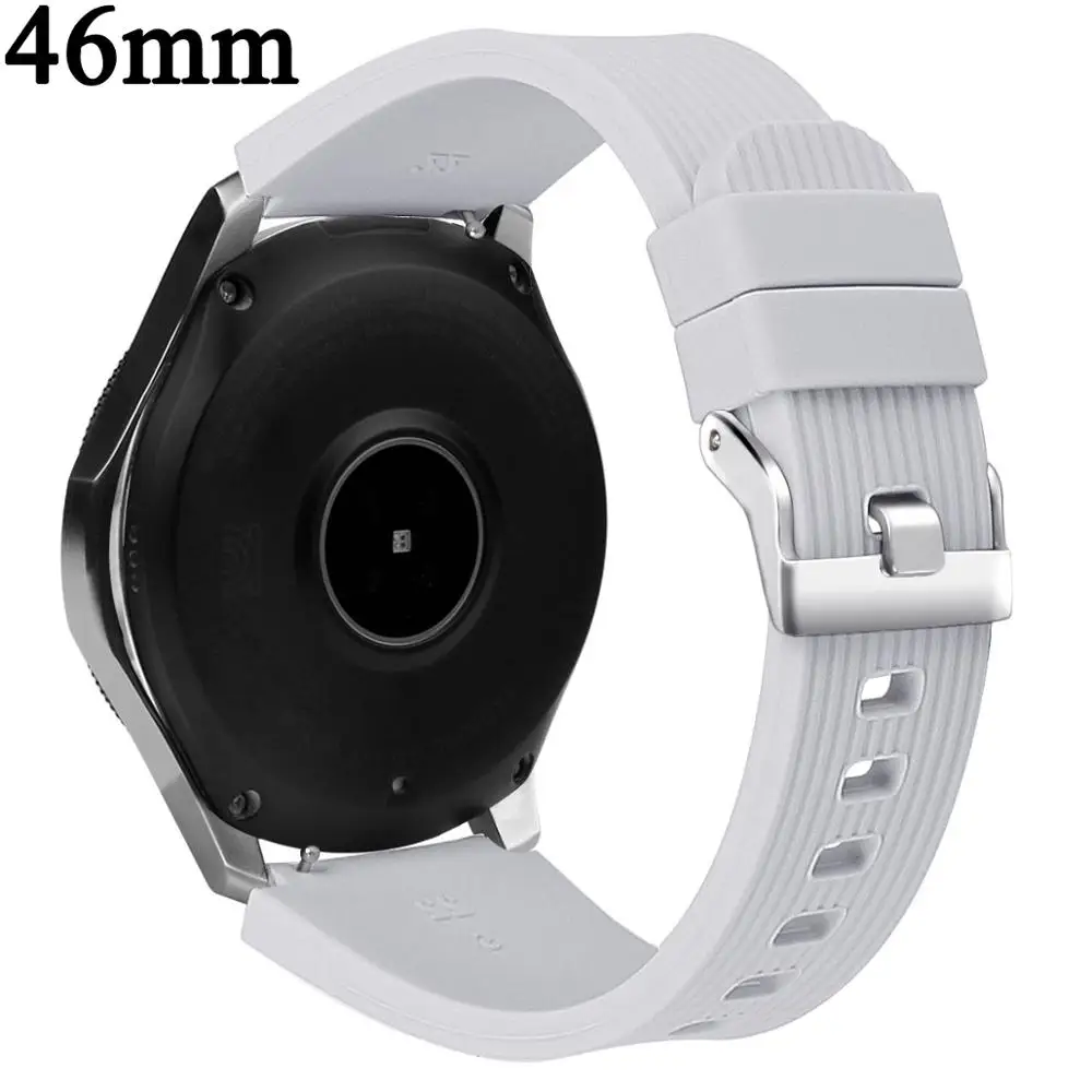 46mm gray Силиконовый ремешок для часов samsung Galaxy watch 46 мм 42 мм ремешок Активный браслет correa 20 мм 22 мм ремешок аксессуары для умных часов - Цвет ремешка: 46mm gray