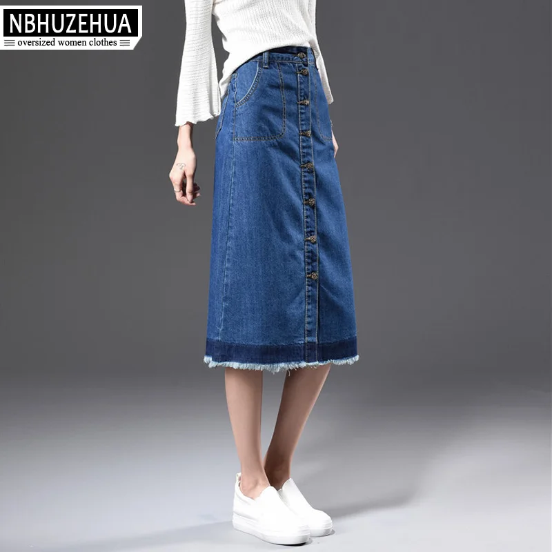 Женская длинная юбка трапеция NBHUZEHUA T856 с высокой талией XS 8XL 5XL 6XL 7XL весна 2018|long