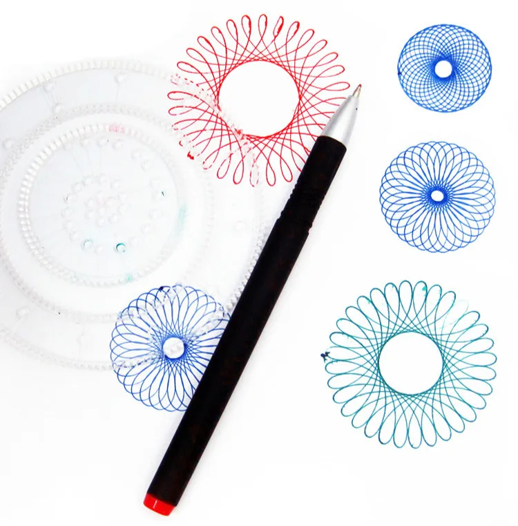 Children Spirograph Drawing Toys Set Accessory Magic Creative Spiral Sketchpad Kid Boy Girl Learning Educational Art Craft Gift | Игрушки и