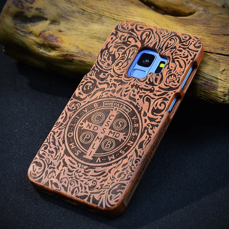 Real Wood Винтаж деревянные Чехлы для телефона для samsung Galaxy S8 S9 плюс реальные Ганеша Деревянный чехол для телефона samsung Galaxy Note 8 9 S7 Edge чехол - Цвет: Real Wood