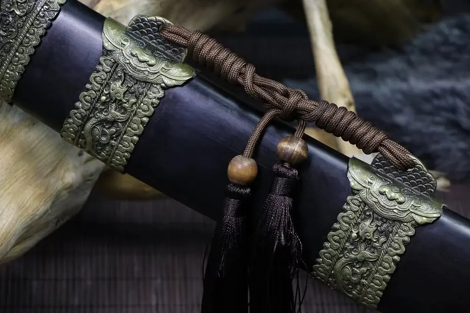 Настоящее лезвие из дамасской стали ручной работы китайский KangXi Saber Broadsword Qing Dyasty