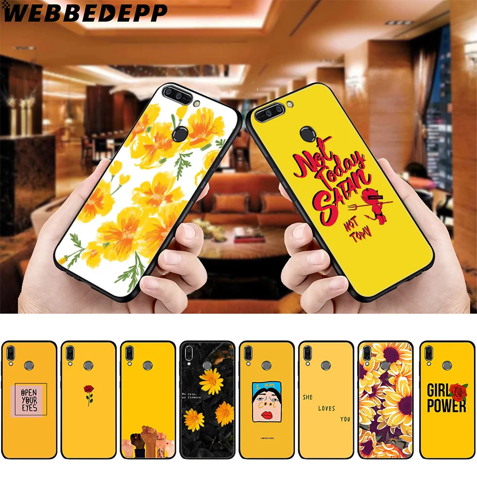 Эстетика желтый узор мягкий чехол для Huawei P8 P9 P10 P20 P30 Lite Pro P Smart Z Plus 2019 Y6 Prime 2018 2017 Mini |