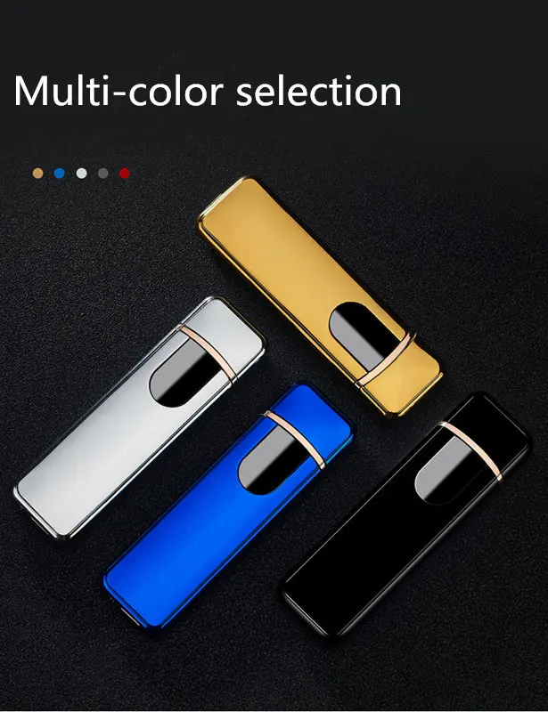 Сенсорный индукционный переключатель зажигания USB зажигалка ветрозащитный беспламенный перезаряжаемый электронный двухсторонний прикуриватель