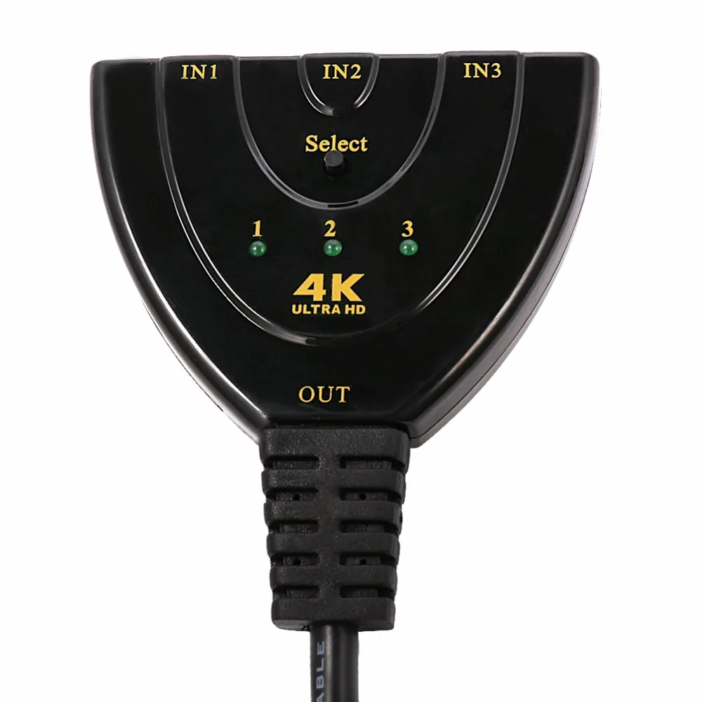 SSRIVER 4K*2K 3D Mini 3 Port HDMI Switch 1.4b 4K Switcher Splitter 1080P in 1 out Hub for DVD HDTV Xbox PS3 PS4 | Электроника