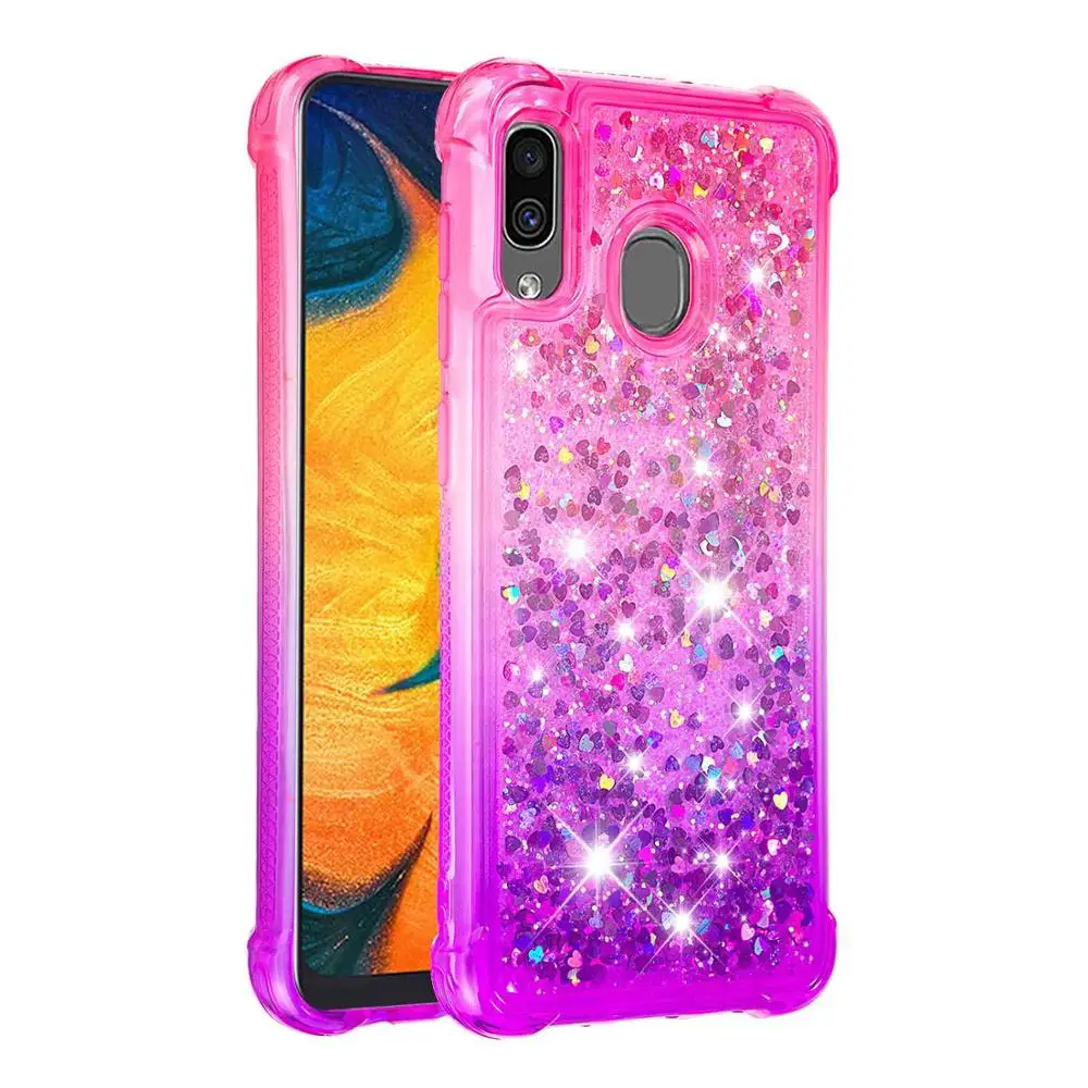 Pink Purple Чехол для samsung Galaxy A70 A50 A40 A30 A20 A10, градиентный Блестящий силиконовый чехол для samsung Galaxy Note 10 Plus - Цвет: Pink Purple