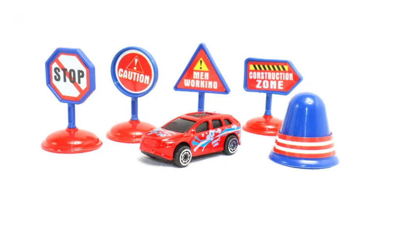 Toys city traffic map 7-piece set with alloy car road sign Play Game Mats Baby Kids Crawling Blankets Floor Carpet Decoration | Дом и сад