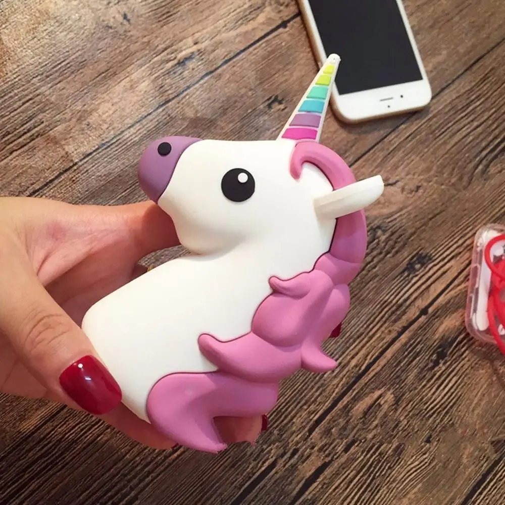 Ultrathin Portable Emoji Power Bank Battery Case 3000mAh Charger Unicorn Cartoon USB for Iphone 5S 6 6S 7 7plus Xiaomi Samsung | Мобильные