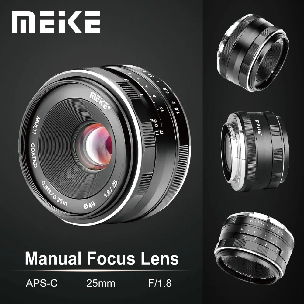 Meike 25 мм f1.8 объектив с ручной фокусировкой APS C для Sony Альфа e крепление объектива