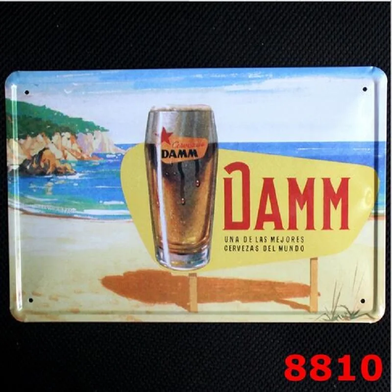 Retro Vintage Beer Bar Placa Decorativa Ricard Signs Damm Metal Crafts Iron Sheet Painting Placas Decorativas Sign | Дом и сад