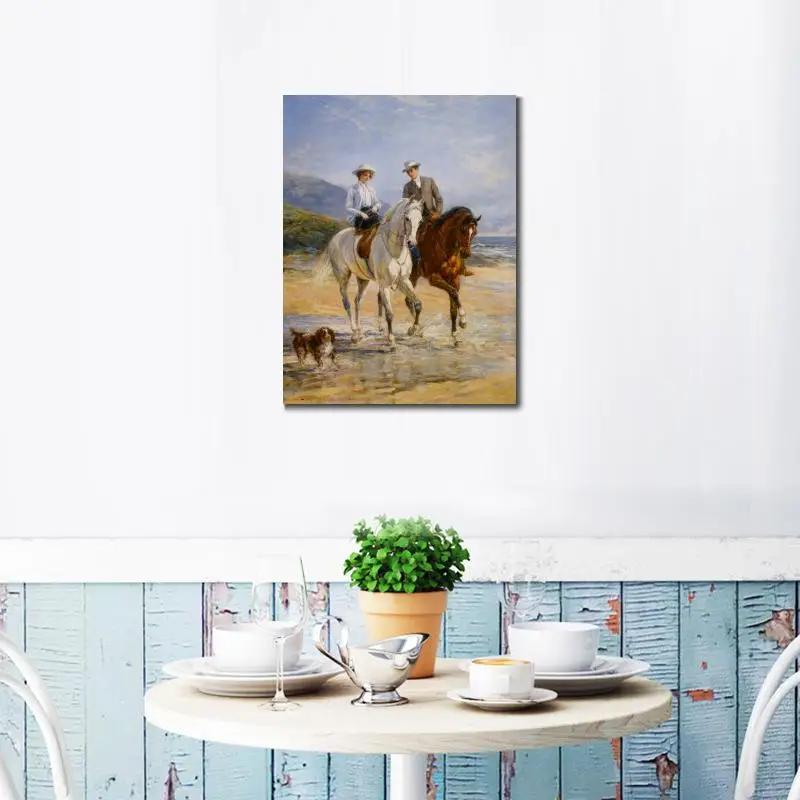 Goede Handgemaakte Mooie Schilderijen Heywood Hardy Paar Vergadering Door De Stile Landschappen Art Canvas Voor Muur Decor