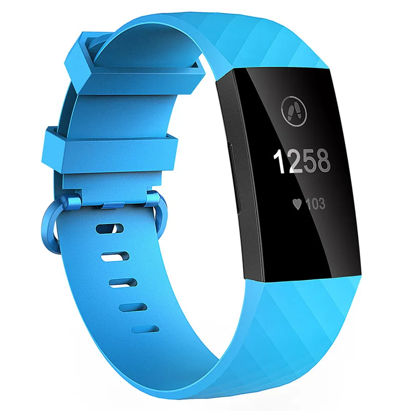 sky-blue Сменные умные часы для Fitbit Charge 3, высококачественный спортивный ремешок, мягкий силиконовый браслет, чистый цвет - Цвет: sky-blue