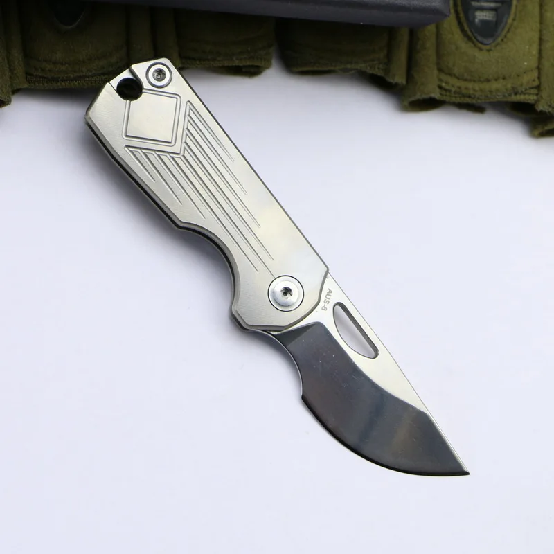 CH003 карманный складной нож AUS 8 лезвие шарикоподшипник TC4 titanium сплав ручка брелок
