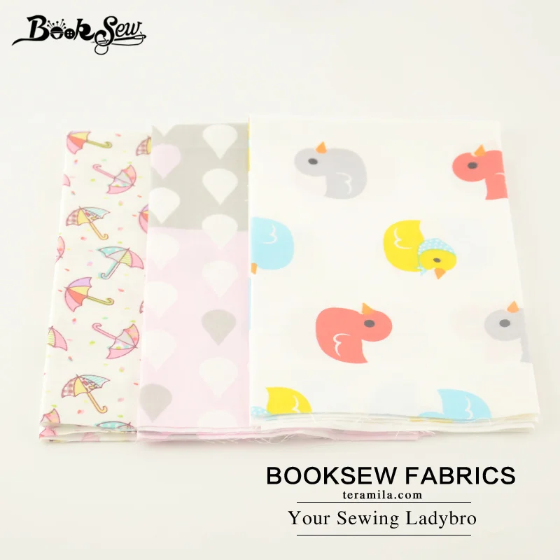 Новинка 100% хлопчатобумажная саржевая ткань Booksew 3 шт./лот для шитья в стиле дождя