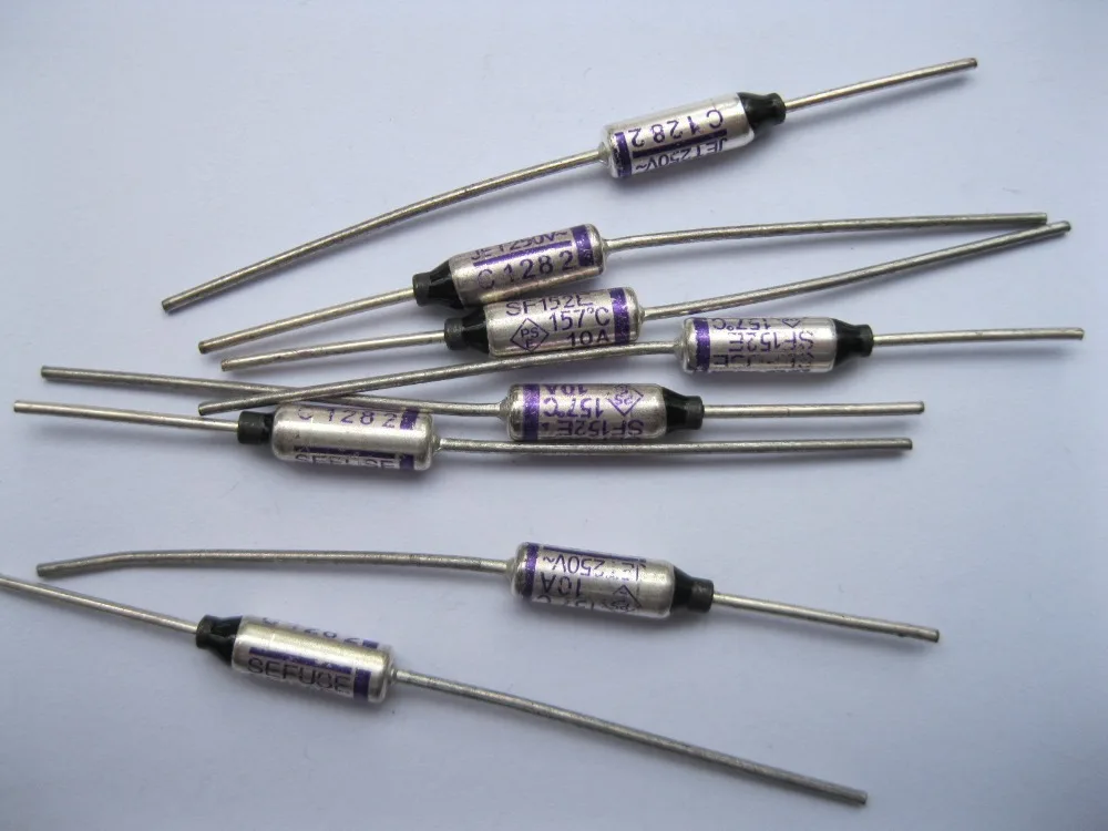 Термопредохранитель 157C 10 А 250 В 200 шт. в партии|microtemp thermal fuse|thermal fuse10a 250v |