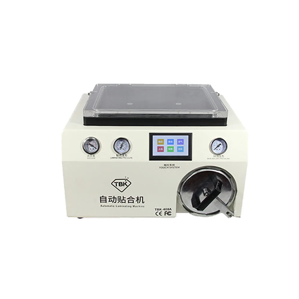 newest tbk 408a 15 inch vacuum pump lcd oca laminating machine debubbler in one machine for smart phone touch screen refurbish free global shipping
