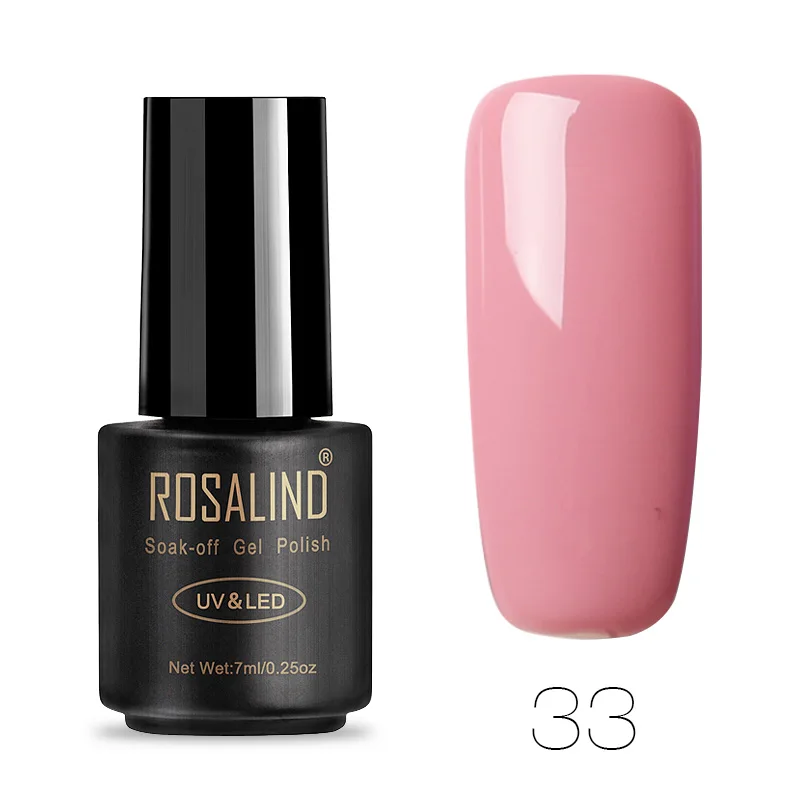33 ROSALIND набор гель-лаков для ногтей 58 Vernis полуперманентный УФ 7 мл маникюр Дизайн ногтей для гель гибрид исчезает поли гель лак - Цвет: 33