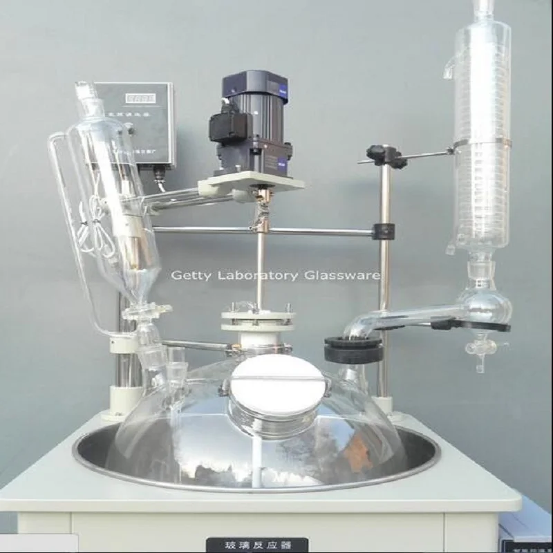 20л однослойный стеклянный химический реактор реакционный резервуар w водяная