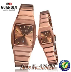 Original GUANQIN Couple lovers quartz watches waterproof sapphire men and Lady tungsten steel watches-GQ6051 | Наручные часы