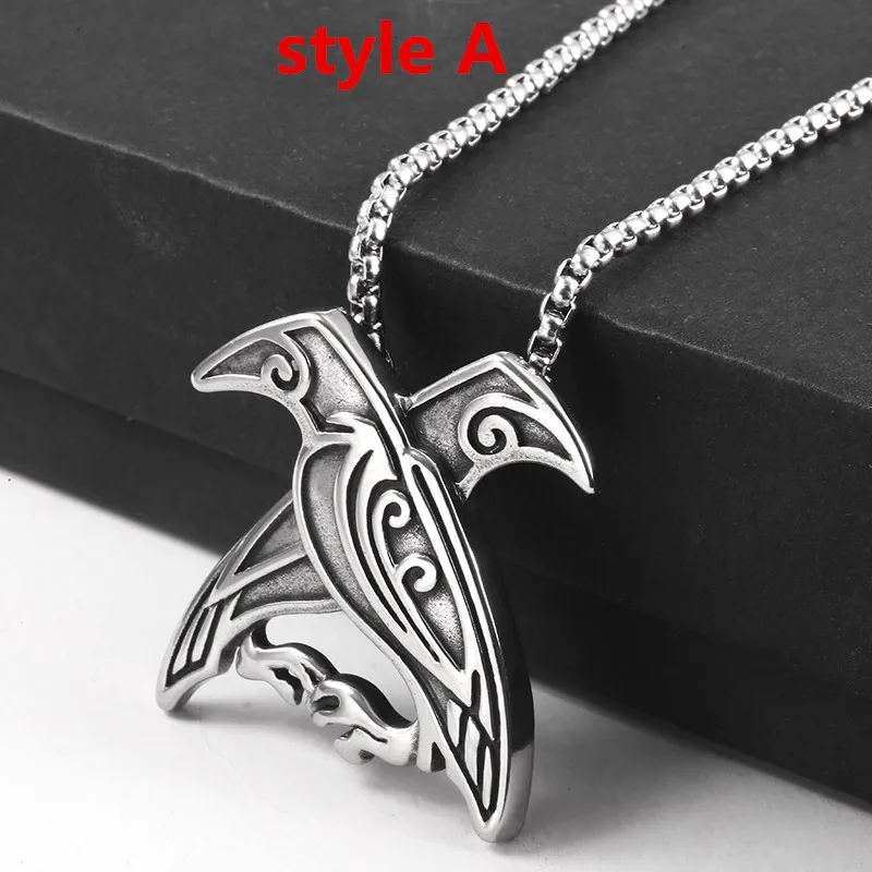 KLDY колье с кулоном в стиле викингов птица талисман из нержавеющей стали амулет
