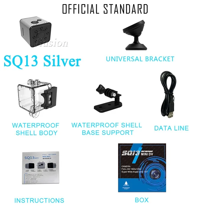 SQ11 SQ12 SQ13 SQ23 HD мини камера Micro Cam Espia Oculta Wifi беспроводной маленький IP цифровой видеорегистратор на велосипед Cachee Hide Video Tiny - Цвет: SQ13 Silver