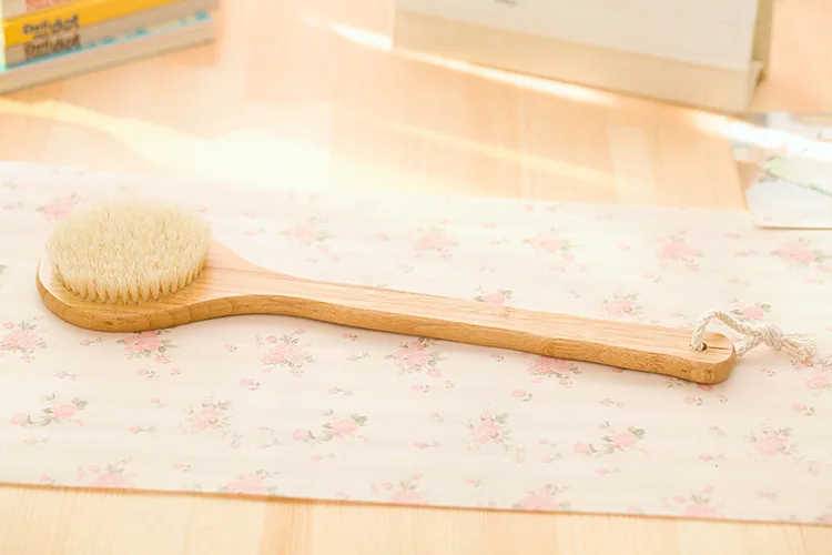 Натуральная щетина тела кисти здоровья SPA массажная ванна кисти длинной ручкой Отшелушивающий деревянный очистки кожи душ щеткой