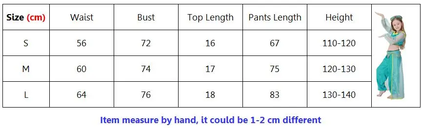 Vocole малыш Аладдин лампа костюм принцессы жасмин девушка танец живота танцор