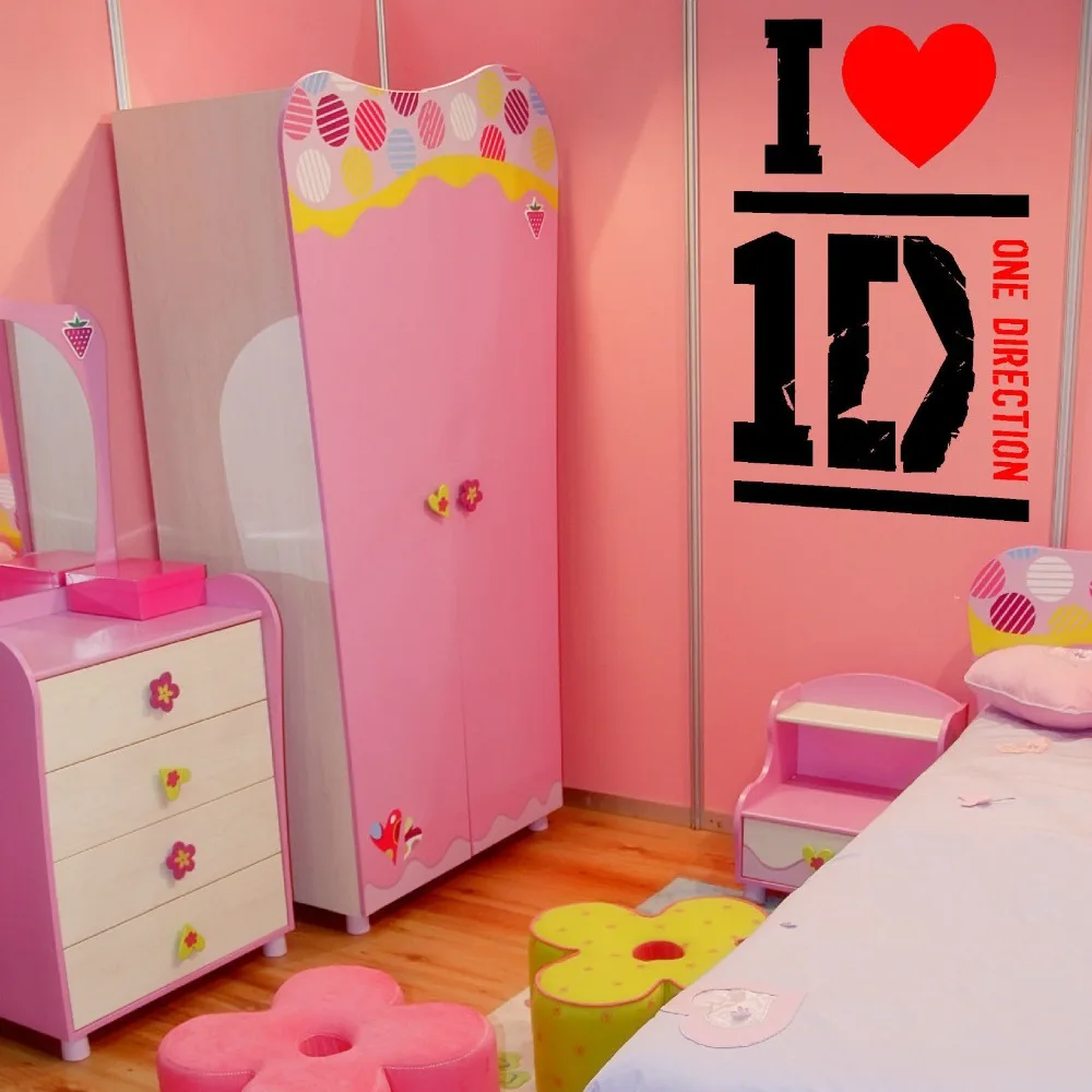 N187 I LOVE ONE DIRECTION 1D музыкальный тематический Декор Adesivo Настенный декор настенные