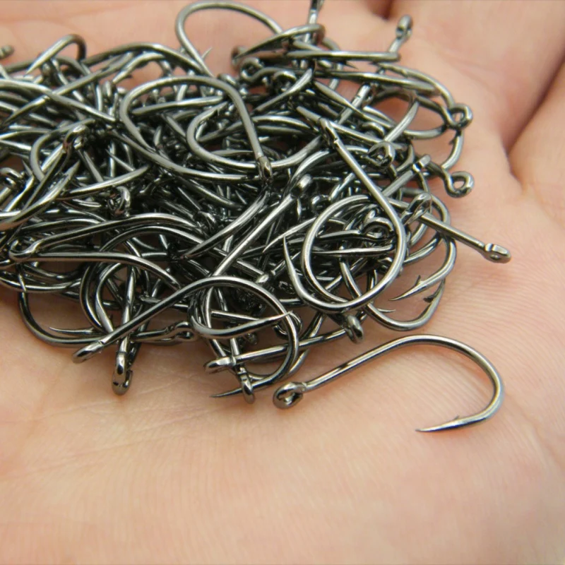 

100pcs Carbon Steel Fishing Bait Barb Fishhook Lure Tackle With Box Size 4/6/8/10/12