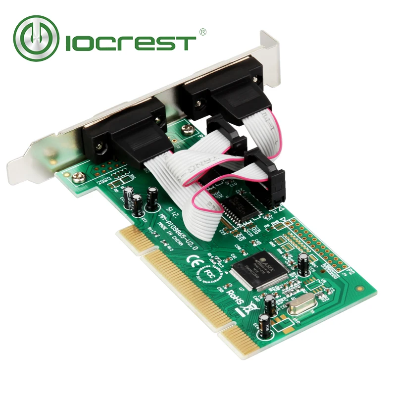 Чипсет IOCREST Moschip 9865 серийный контроллер PCI 2 RS232 db9 Com с низкопрофильным